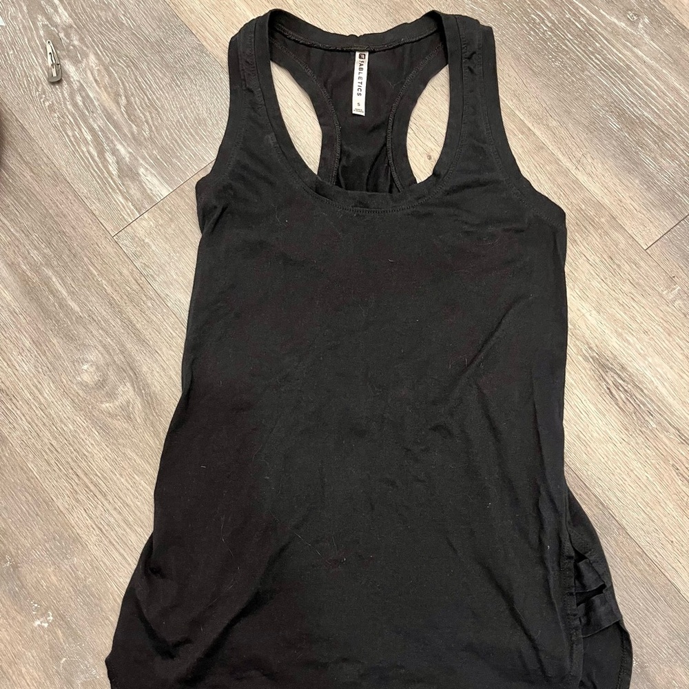 Fabletics Black Tank Top w side detail S